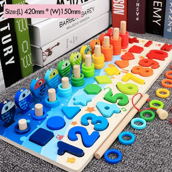 Educational Wooden Puzzle Fishing Toys
